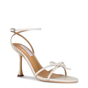 REVOLVE White Bow Ankle-Strap Stiletto Sandals